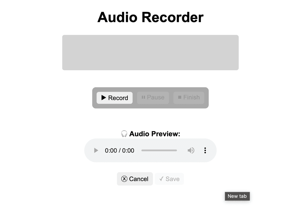 Browser Based Audio Recorder